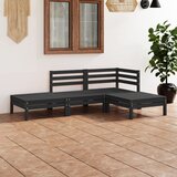 Maison Chic Seti vrtnega pohištva - Vrtna garnitura - Vrtni pohištvo set 4-delna črna trdna borovina, (21816363) | Shoptok.si