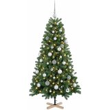  Umjetno božićno drvce s kuglicom 150 cm 150 LED lampica - 150 cm s LED-ima i srebrnim lopticama | shoptok.hr