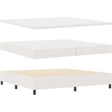  Krevet s opruga kutije s uzglavljem Krema i bijela 200 x 200 cm | shoptok.hr