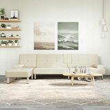 vidaXL raztegljiv kavč l oblike krem 255x140x70 cm umetno usnje | Shoptok.si