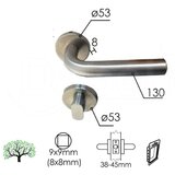 Dabel kvaka roz za vrata riva inox fi52/9/130/8/9 6x6 | ePonuda.com