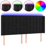 vidaXL LED posteljno vzglavje črno 183x16x118/128 cm žamet | Shoptok.si