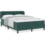 Box Spring Krevet s Madracem Tamno Zeleni 140x190 cm Baršun | shoptok.hr