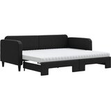  Dnevni krevet na razvlačenje crni 90 x 190 cm od tkanine | shoptok.hr