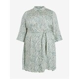 Vila Light Green Women's Patterned Shirt Dress Corba - Ladies Cene