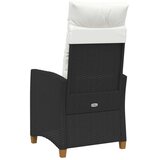  Fotelja za ležanje s pločom za čaj 62 x 64 x 112 cm poliratan - Crna i krem bijela | shoptok.hr