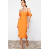Trendyol Orange Fitted Woven Corset Detailed Elegant Evening Dress | ePonuda.com