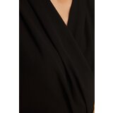 Trendyol Black Belted Double Breasted Collar Jumpsuit | shoptok.hr