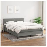  Box spring postelja z vzmetnico temno siva 140x200 cm blago | Shoptok.si