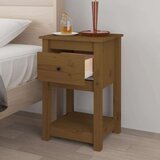 Nočna omarica 2 kosa medeno rjava 40x35x61,5 cm trdna borovina, (20716745) | Shoptok.si