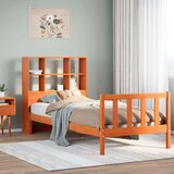 vidaXL Knjižna postelja brez vzmetnice vošč. rjava 100x200 cm borovina | Shoptok.si