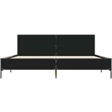  Posteljni okvir črn 200x200 cm inženirski les in kovina | Shoptok.si
