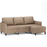 Maison Chic kavč - Sofa - Kanape trosed s stolčkom za noge kapučino 180 cm umetno usnje, (21727781) Cene