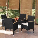  5-dijelni vrtni blagovaonski set s jastucima crni | shoptok.hr