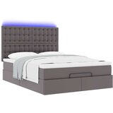 vidaXL otomanski okvir kreveta s madracem sivi 140x200cm umjetna koža | shoptok.hr