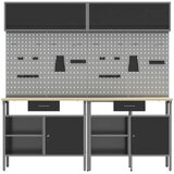  Set radnog stola 8 pcs Crna i Siva Čelik s prahom premazan | Eponuda.ba