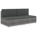  Modularni dvosjed od poliratana sivi | shoptok.hr