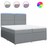  Krevet s oprugama i madracem svjetlosivi 200 x 200cm od tkanine | shoptok.hr