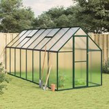 vidaXL Rastlinjak z okvirjem zelen 445x169x195 cm aluminij | Shoptok.si