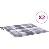  Jastuci za vrtne stolice 2 kom sivi karirani 50x50x4 cm tkanina | shoptok.hr