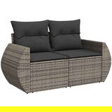 vidaXL 8-dijelni set vrtnih sofa od poliratana s jastucima sivi | shoptok.hr