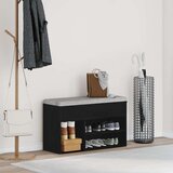 vidaXL Klop za čevlje Črna hrastovina Les 60 x 30 x 45 cm Shranjevanje | Shoptok.si