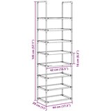  Stalak za cipele 8 nivoa crni 44x28x145 cm netkana tkanina | shoptok.hr