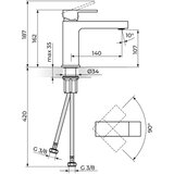 Rosan Quadro baterija za lavabo – M JQ30201