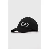 Ea7 Emporio Armani Bombažna bejzbolska kapa črna barva