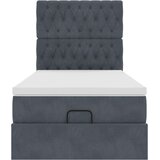 vidaXL Otomanski posteljni okvir z vzmetnicami siv 90x200cm žamet | Shoptok.si