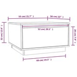  Stolić za kavu boja meda 55 x 56 x 32 cm od masivne borovine | shoptok.hr