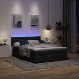 vidaXL Otomanska postelja z vzmetnico črn 140x200 cm blago Cene