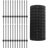 vidaXL Ograja za vrt Set 3 Siva Kovina 50 x 0.6 m | Shoptok.si