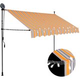 Tenda na ručno uvlačenje s LED svjetlima 250 cm žuto-plava | shoptok.hr