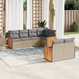 Maison Chic Seti vrtnega pohištva - Vrtna garnitura - Vrtni pohištvo set 7-delna z blazinami bež poli ratan, (21802308) | Shoptok.si