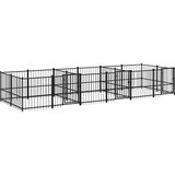  Zunanji pasji boks jeklo 11,26 m² - - črna - 93.85 - 582 x 193.5 x 100 cm - | Shoptok.si