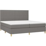 Box spring postelja z vzmetnico temno siva 200x200 cm blago, (20883876) | Shoptok.si