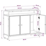  Komoda Dimljeni hrast 102 x 35 x 75 cm Konstruirano drvo - Dimljeni hrast 102 x 35 x 75 cm | shoptok.hr