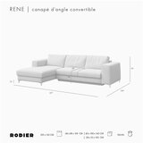 Rodier Bež žametna raztegljiva/s prostorom za shranjevanje kotna sedežna garnitura (levi kot/z ležalnikom) Rene – | Shoptok.si