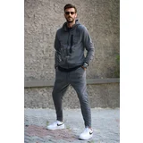 Madmext Anthracite Printed Regular Fit Men's Tracksuit Set