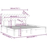 Okvir kreveta bez madraca 200 x 200 cm od masivne borovine | shoptok.hr