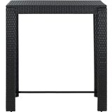  7-dijelni vrtni barski set od poliratana s jastucima crni Crna 100 cm table length | Shoptok.si