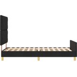  Krevetna konstrukcija s uzglavljem Crna 90 x 190 cm tkanina | shoptok.hr