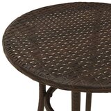  3-dijelni bistro set s jastucima smeđi od poliratana - Smeđa i krem 1 | shoptok.hr