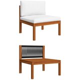  9-dijelna vrtna garnitura s krem jastucima masivno drvo bagrema | shoptok.hr