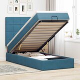 Maison Chic Otomanski Posteljni okvir - Enojna postelja - Postelja za odrasle z vzmetnicami moder 90x200cm žamet-J2037, (21760754) | Shoptok.si