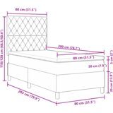 vidaXL Box Spring postelja z vzmetnico svetlo siva 80x200 cm žamet | Shoptok.si