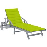 Maison Chic Vrtni Ležalnik - Sončna ležalnik z blazino trden akacijev les, (22042797) | Shoptok.si