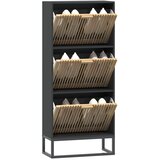 Ormarić za cipele crni 52 x 25 x 120 cm od konstruiranog drva | Eponuda.com