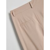 Reserved - Hlače od mješavine viskoze izglačane na crtu - bež | shoptok.hr